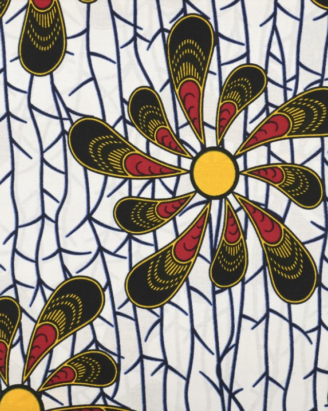 Tissu Wax Fleur Soleil - Maison Klem